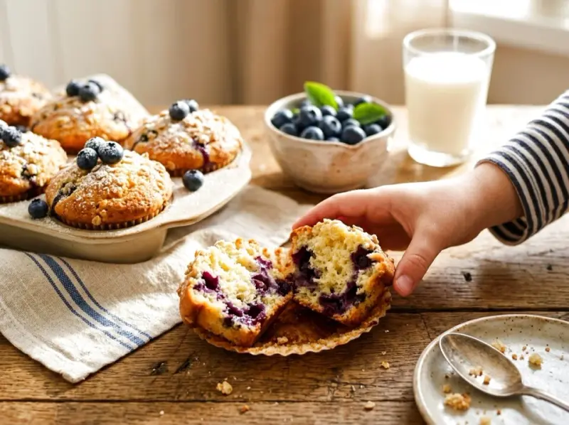 Muffinki jogurtowe z borówkami dla dzieci
