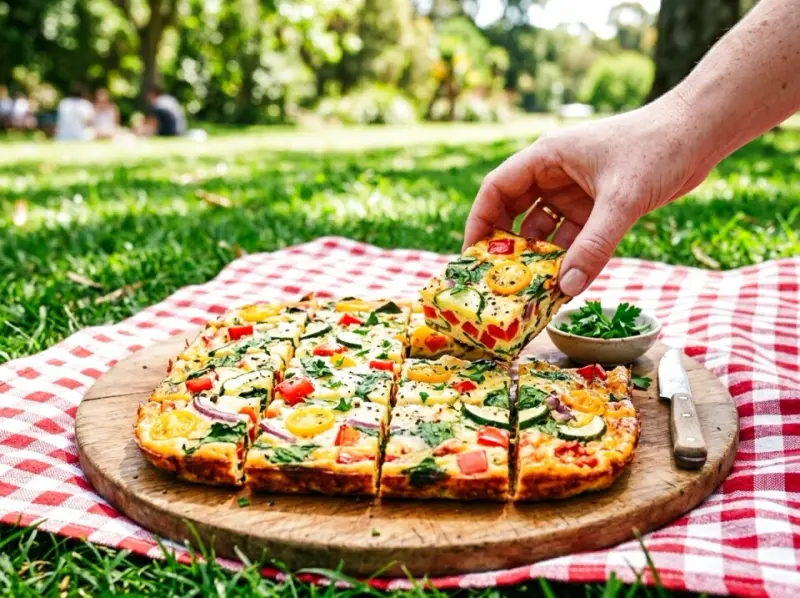 Frittata na piknik z kolorowymi warzywami