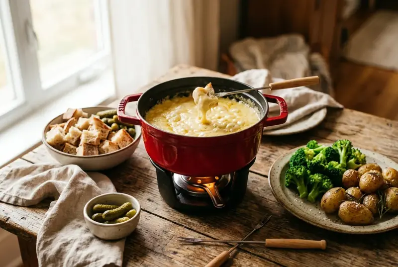 Fondue serowe: przepis i triki bez garnka