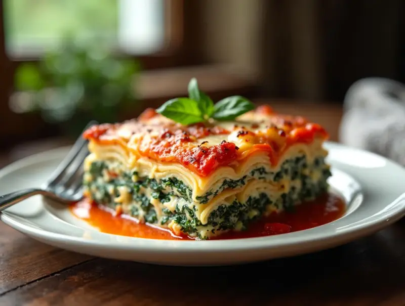 Wegetariańska lasagne ze szpinakiem i ricottą - przepis na włoski klasyk w wersji wege