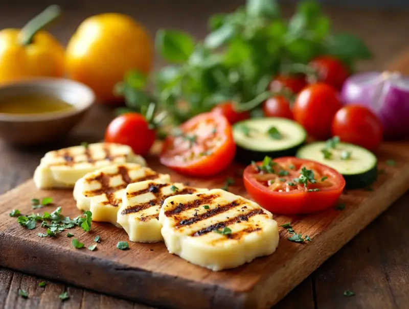 Ser halloumi z grilla z warzywami - szybki pomysł na wege grilla