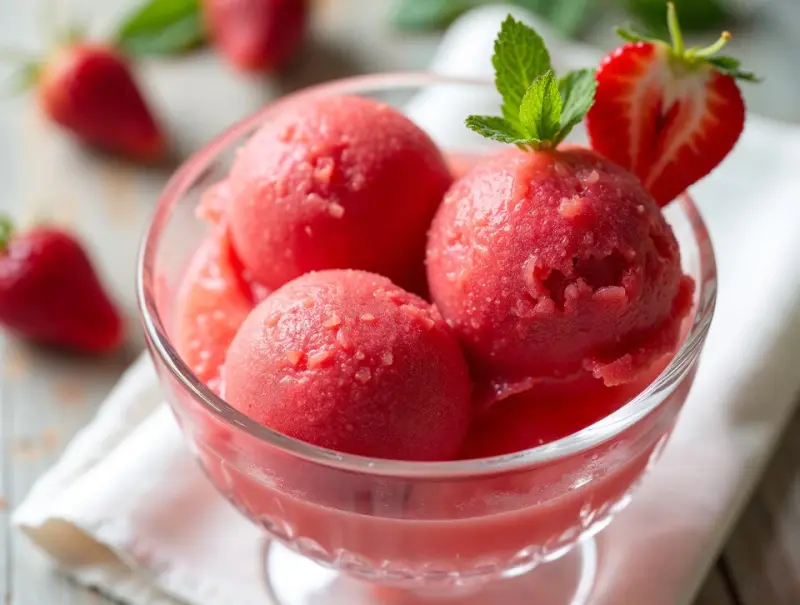 Sorbet truskawkowy - idealnie gładki i orzeźwiający deser