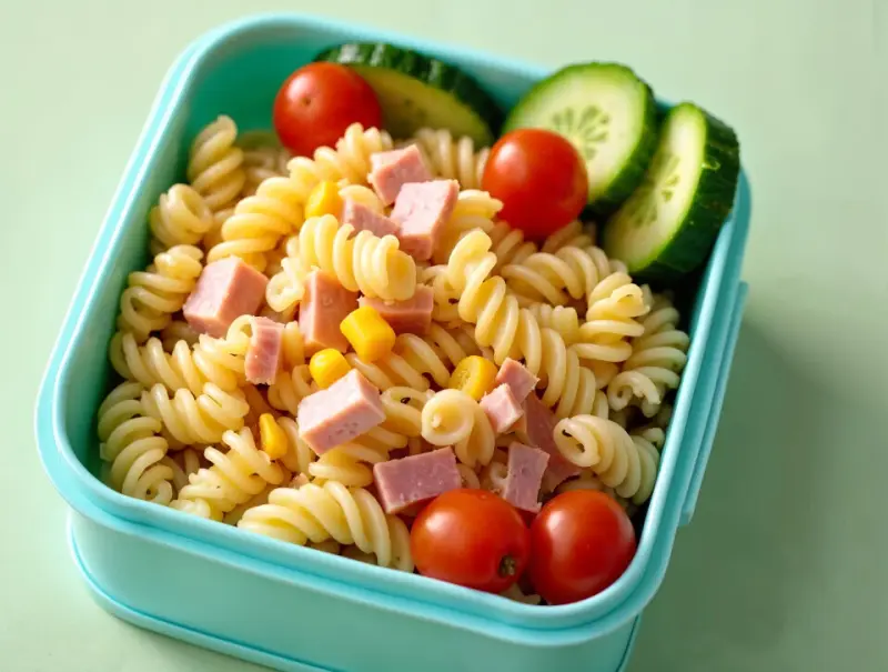 Sałatka makaronowa dla dziecka - szybki przepis do lunchboxa