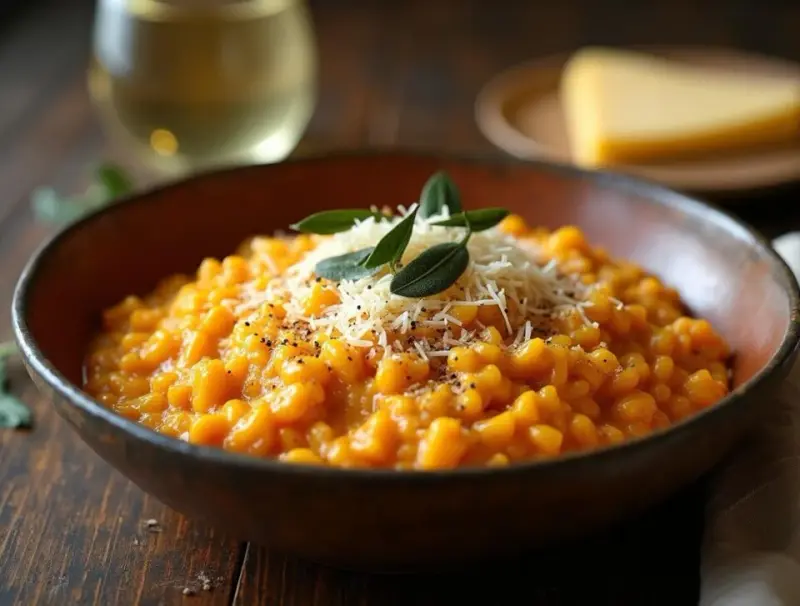 Przepis na kremowe risotto z dynią i parmezanem - jesienny hit w Twojej kuchni!