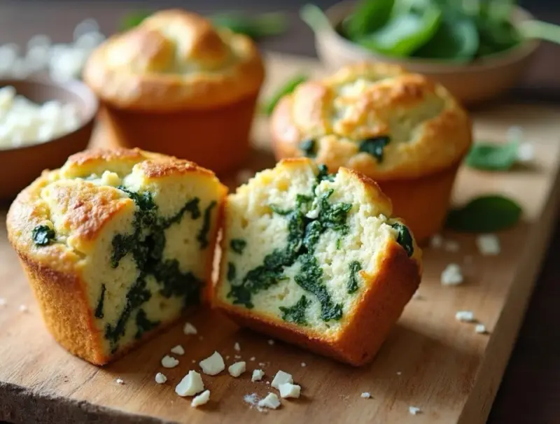 Wytrawne muffiny ze szpinakiem i fetą. Sprytny pomysł na obiad do pudełka