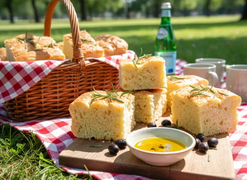 Focaccia na piknik: przepis na puszyste ciasto, które zachwyci smakiem nawet na zimno. Sprawdzone porady i triki.