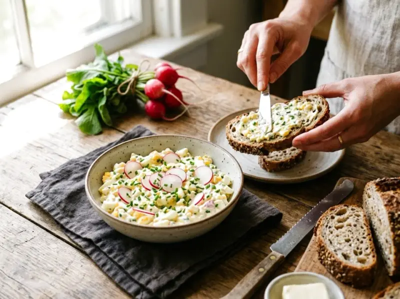 Pasta jajeczna ze szczypiorkiem i rzodkiewką