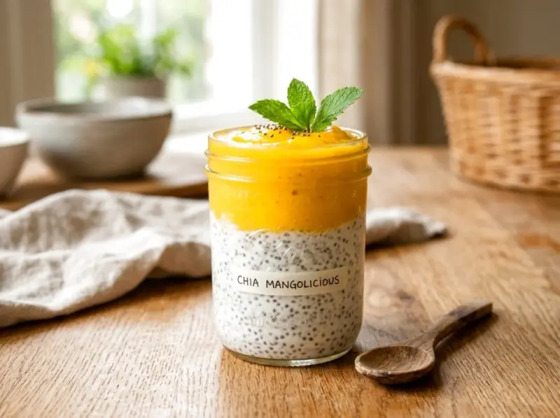 Pudding chia z mango - przepis na fit deser bez cukru