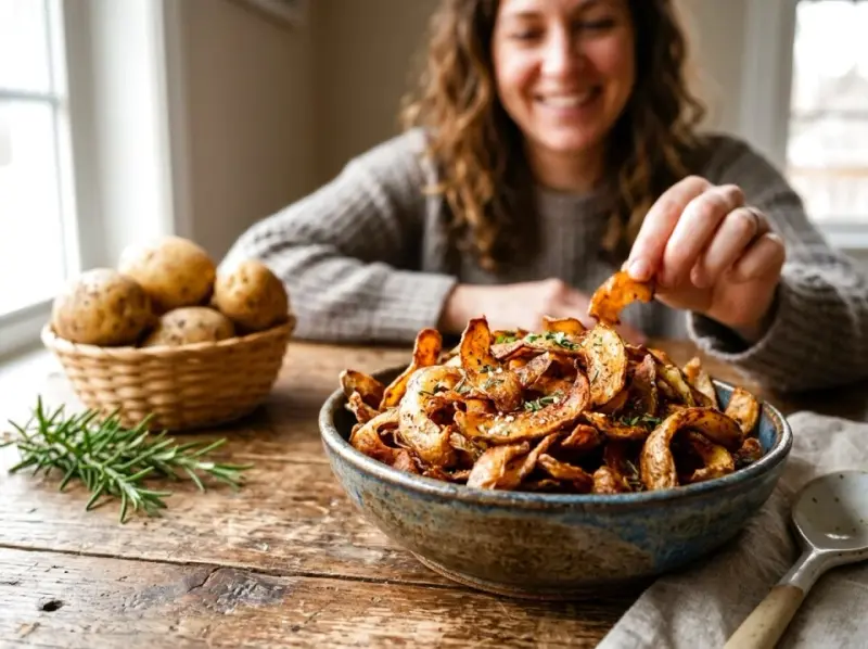Chipsy z obierek ziemniaczanych jako przekąska zero waste