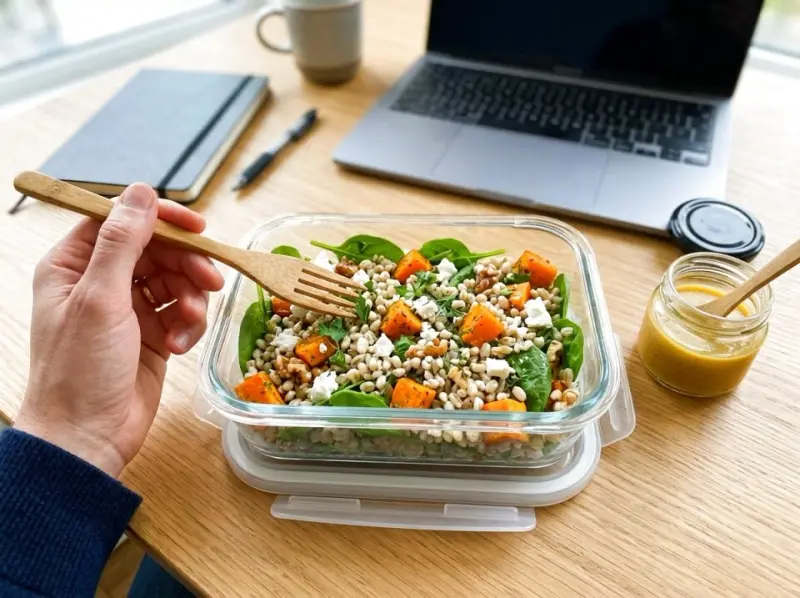 Sałatka z kaszą do pracy: sycący lunch bez odgrzewania
