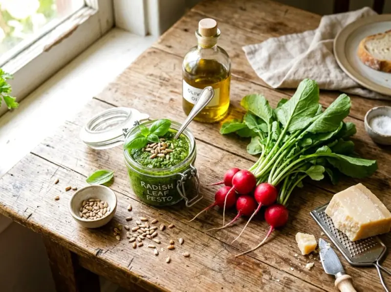 Pesto z liści rzodkiewki: przepis na wiosenny dodatek